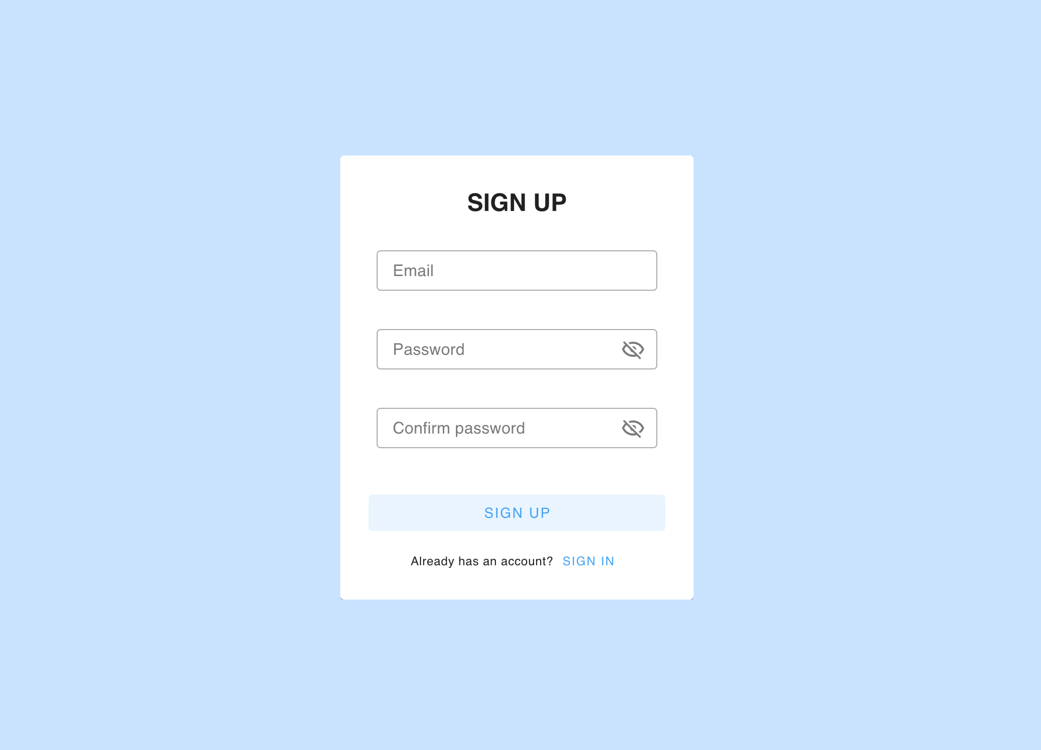 The BIIM registration form with email and password fields